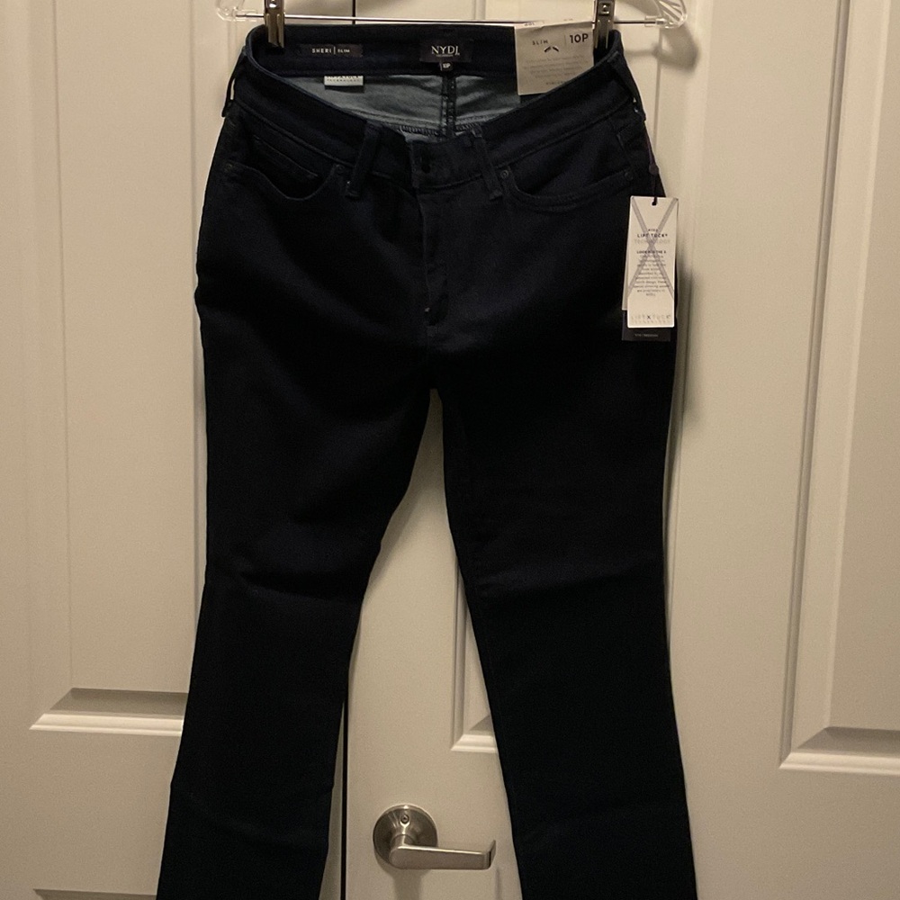 NYDJ Sheri Slim Denim Jeans Dark Wash Size 10P NWTs